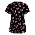 thumbnail image 5 of Lumtrix Valentines Printed Scrub Tops Women Short Sleeve V Neck Plus Size shirt for Womens Side Slit Nursing Uniforms with Pockets Navy S, 5 of 5