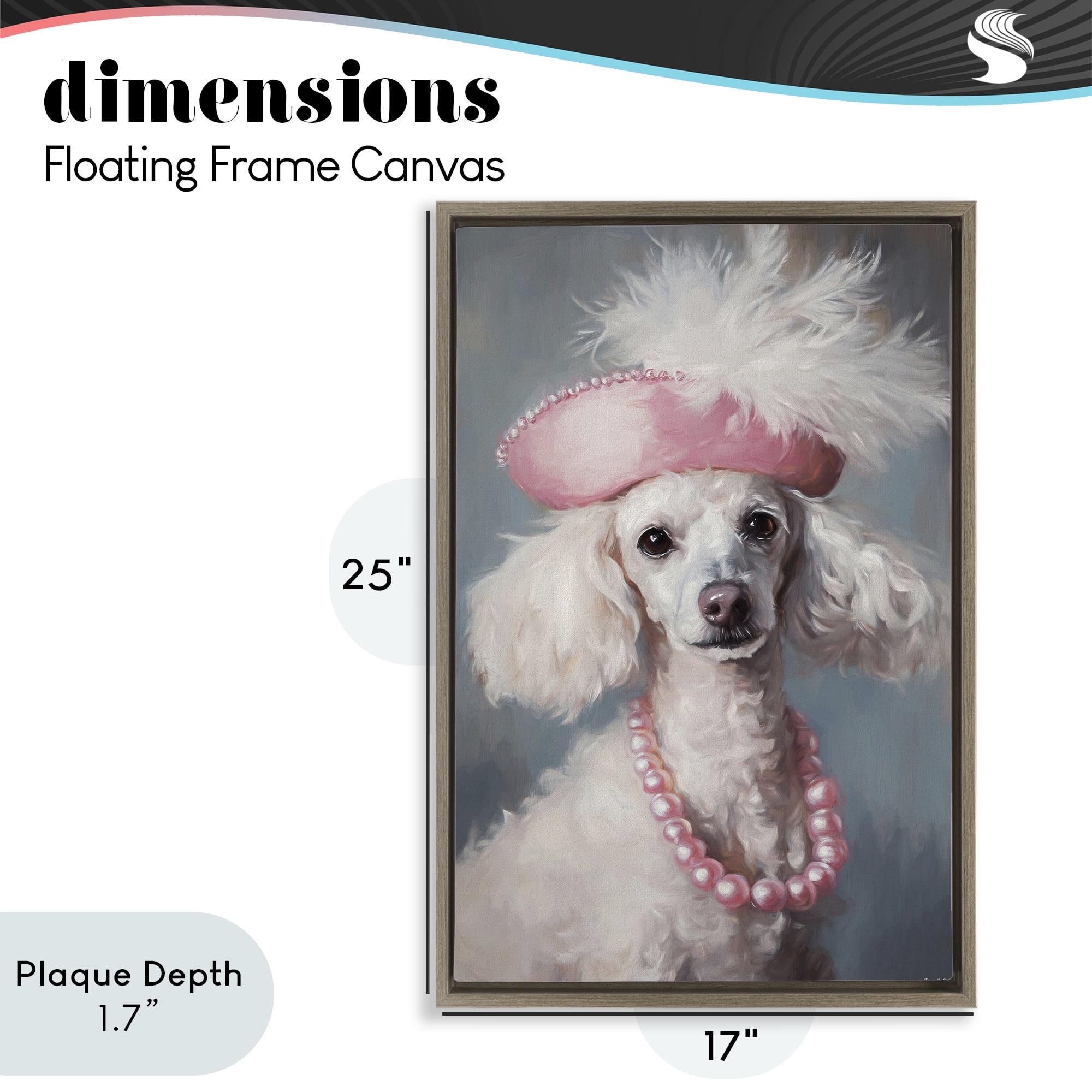 Stupell Industries Beautiful Collette Pup Brown Framed Floater Canvas Wall Art, design by Tina LeCour