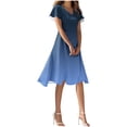 thumbnail image 2 of Heisall Spring Summer Chiffon Midi Dresses for Women 2026 Elegant Classy Wedding Guest Floral Formal Cocktail Prom Dress, 2 of 6