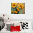 thumbnail image 3 of Abstract Flower Blossoms Yellow Canvas Wall Art Picture 20x16in for Living Room Bedroom White, 3 of 3
