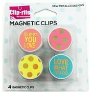 Magnetic Clips Gold Turq 4 Pk