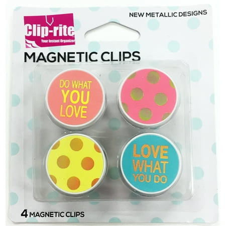 Magnetic Clips Gold Turq 4 Pk
