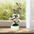 thumbnail image 2 of Justharion Beautiful Fake Plant Potted Arrangement Artificial Flowers for Home Decor White 30x11cm 1Set, 2 of 6