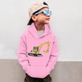 thumbnail image 2 of Byoo Toddler Boys Hooodie Excavator Print Long Sleeve Pullover Hooded Oversized Sweatshirts Winter Soft Casual Tops for Kids, 2 of 6
