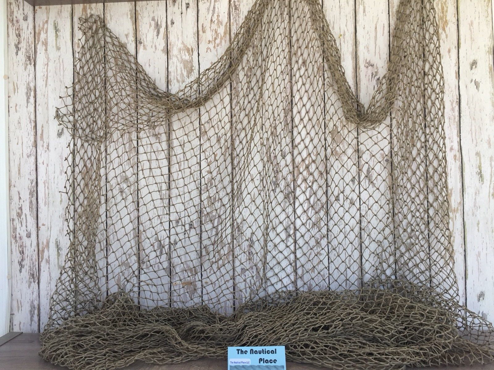 Authentic Used Fishing Net 5'x10' ~ Commercial Fish Netting ~ Old Vintage Decor 