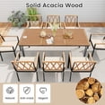 thumbnail image 6 of Gymax 9 PCS Patio Dining Set Rectangular Dining Table w/ Acacia Wood Top Umbrella Hole, 6 of 8