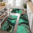 thumbnail image 2 of Green Gray Yellow Marble Pattern Kitchen Rugs Sets Of 3,Kitchen Runner Rugs Non Skid Washable,Decorative Kitchen Floor Mats for Kitchen,Sink,Laundry,17"x30"+ 17"x47" + 17"x59", 2 of 6