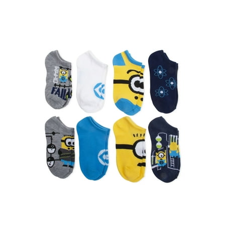 Minions Boys Despicable Me Socks, 6+2 Bulk Pack