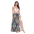 thumbnail image 2 of FORMRS Womens Beach Sarong Semi-Sheer Bikini Wrap Skirt Swimsuit Cover-ups, Green Peacock Pattern, 2 of 7