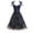 Navy, variant on Jinhomg Vintage Cocktail Swing Dress for Women Elegant Floral Embroidery Midi Dress Tie Shoulder A-Line Pleated Dresses Sheer Mesh Tulle Evening Wedding Party Prom Dress Black XXL
