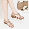 thumbnail image 5 of Ablanczoom Women Open Toe Platform Wedge Sandals - 1.88 Low Heel Elastic Ankle Strap, 5 of 8