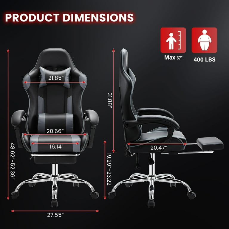 JONPONY Big and Tall Gaming Chair, Ergonomic Design, Gamer
