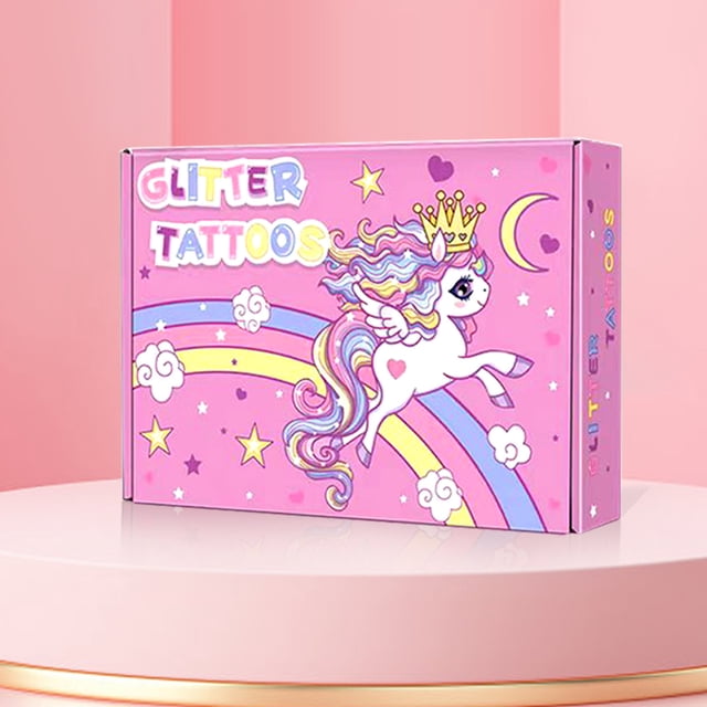 Cuadros Decorativos Tatuaje temporal a prueba de agua en 3D, pegatina de tatuaje temporal de dibujos animados, Animal lindo para niños y niñas Wdftyju embutido en tela