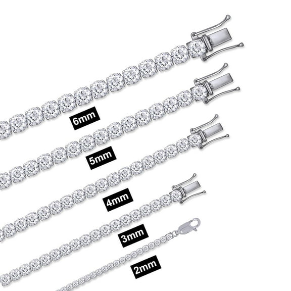 AFFY Round Cut Lab Created Moissanite AFFY 3MM Width Tennis Bracelet Jewelry For Men Women In 14K White Gold Over 925 Sterling Silver, Length: 6.5" (VVS1 Clarity, 5.50 ct)