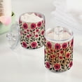 thumbnail image 2 of Yayeee 4 Pack Qtip Holder Bathroom Cotton Swab Canister with Lid Clear Dispenser Set, Pink Flowers, 2 of 6