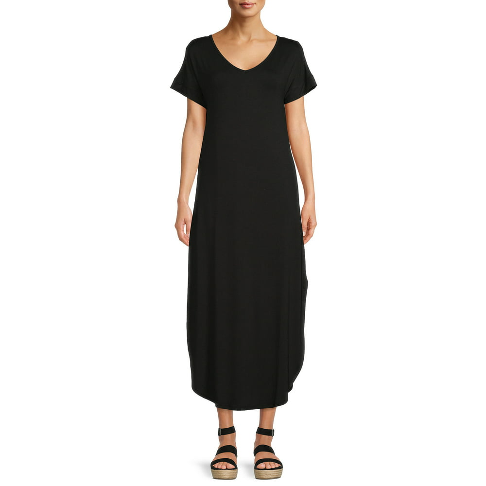 Time and Tru - Time and Tru Women's Maxi Dress with Short Sleeves ...