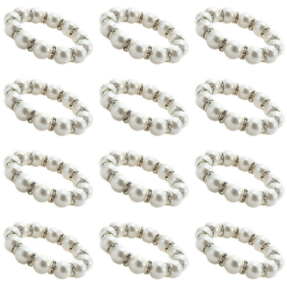 Raindrops Elegant Table Napkin Rings White 12Pcs 1.97X1.97X0.79in