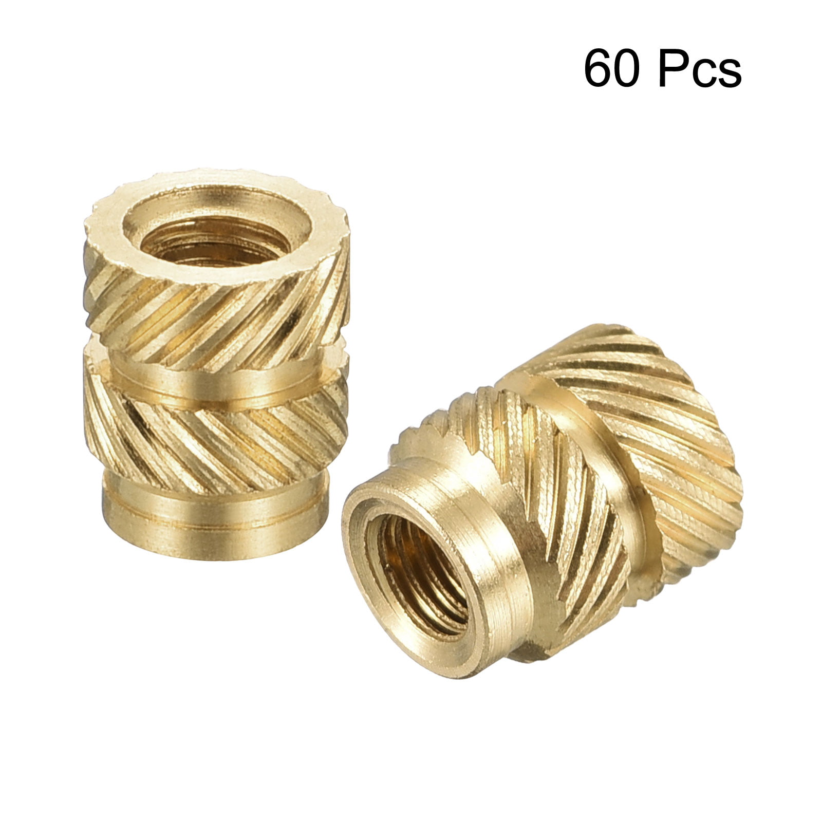 uxcell Knurled Insert Nuts - 50Pcs M3 x 4mm Length x 5mm OD Female Thread  Brass Threaded Insert Embedment Nut for 3D Printer