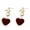 Wine Red, variant on UDIYO Hollow Crown Love Heart Plush Ball Rhinstone Dangle Drop Stud Earrings Women