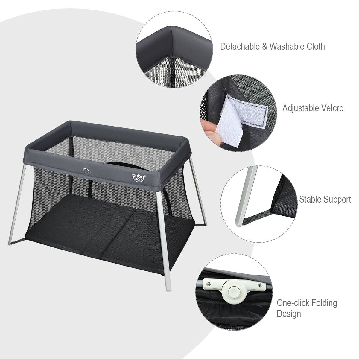 gymax foldable baby playpen