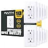 20-Amp 125-Volt GFCI Duplex Tamper Resistant Outlet, GFI Receptacle with Indicator Light and Wall Plate, White (10-Pack)