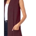 thumbnail image 3 of Chaleco ligero tejido con bolsas color Vino AMAD Casual para mujer Talla XL, 3 of 5