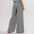 thumbnail image 7 of Delayuji Womens Stripes Pants Printed Casual Fashion Wide Leg Pants Sports Pants Loose Running Pants Pajamas Pants Loungewear, 7 of 7