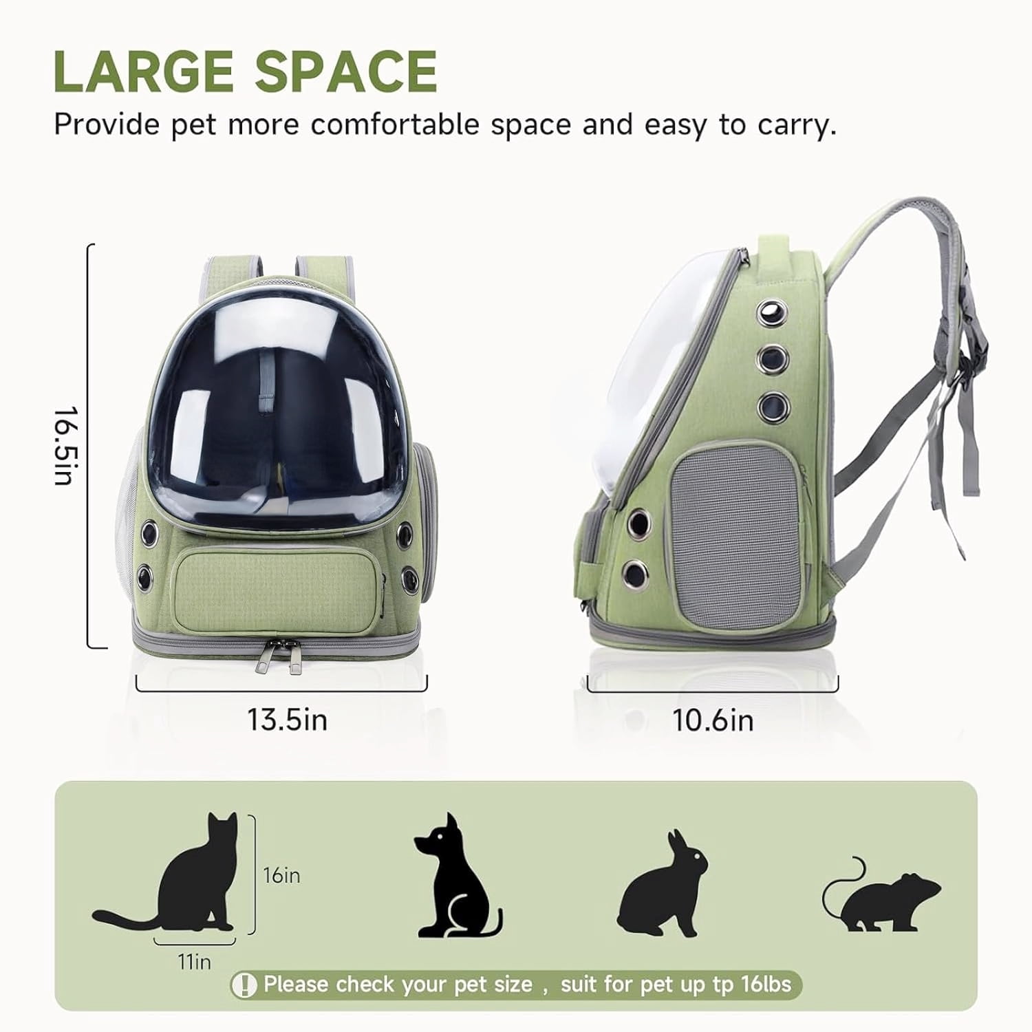 Comfortable Breathable Transparent Pet Backpack Carrier for Cats and Dogs