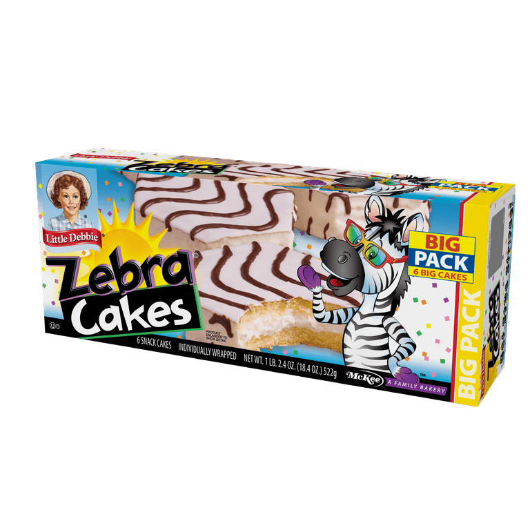 Little Debbie Zebra Cakes Big Pack, 6 Individually Wrapped Vanilla Snack  Cakes Per Box (2 Boxes) 