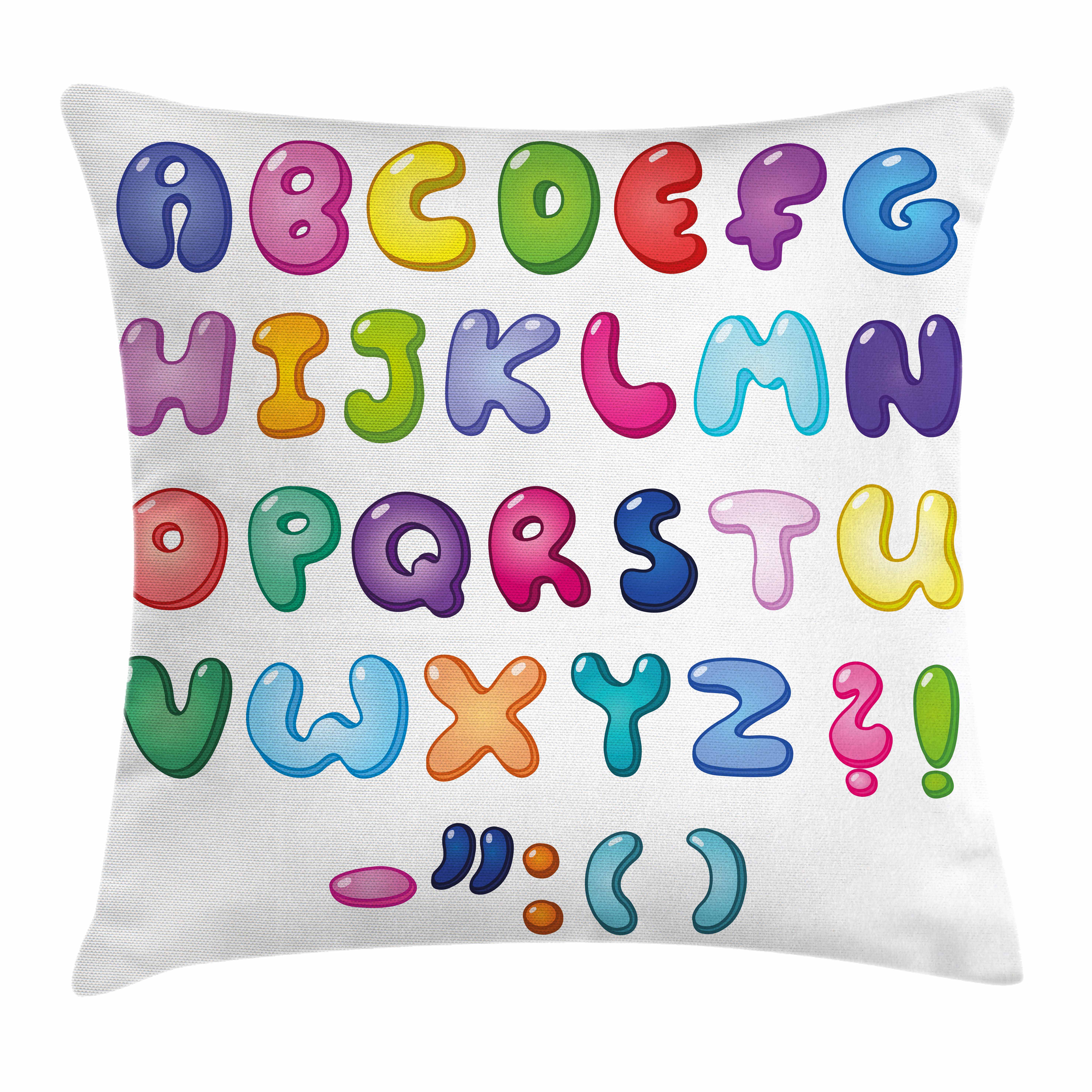 Letters Throw Pillow Cushion Cover, Bubble Shaped 3D Style ...