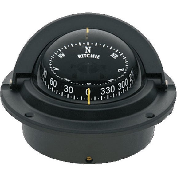 RITCHIE COMPASSES F-83 Compass, Flush Mount, 3" Combi, Black