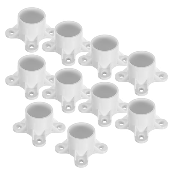 Raindrops 10pcs PVC Pipe Flange 1-Inch Table Leg Screw Caps PVC Fittings Table Leg Caps Pipe Rod Holder Flange Furniture Accessories