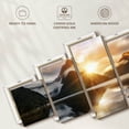 thumbnail image 6 of Elephant Stock Milford Sound Mountain Sunrise Wall Art - Horizontal Multi Panel Canvas - Living Room Wall Decor - Nature Multi Panel - Brown And Orange Decor - 55" x 24", 6 of 8