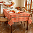 thumbnail image 4 of Yastouay Buffalo Plaid Table Cloth Fall Rectangle Tablecloth Orange Table Cover for Dinner Autumn Decor,55x55 Inch, 4 of 7