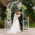 thumbnail image 2 of Ktaxon PVC Garden Arch 7Ft Garden Arch Arbor w/ Door for Outdoor Wedding, 2 of 7