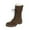 Brown, variant on jsaierl Women's Snow Boots Suede Mid Calf Boots Round Toe Lace-up Plush Thick Knight Boots
