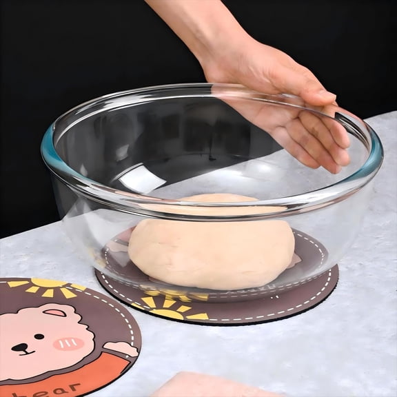 Large Borosilicate Glass Mixing Bowls Set of 2 (6.4qt, 3.7qt) - Nesting, Lead-Free,  - Safe for Microwave, Dishwasher, Oven & Freezer - Ideal for Baking, Meal Prep, and Serving