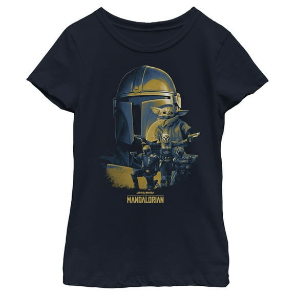 Girl's Star Wars: The Mandalorian Element of Surprise  Graphic Tee Navy Blue X Large