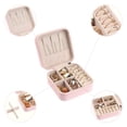 thumbnail image 3 of REGALWOVEN Travel Accessory Box for Teen Girl Gifts, Small Portable PU Leather Accessory Organizer Case Storage Pink A, 3 of 7
