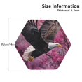 thumbnail image 3 of Pofeuu Flower Bald Eagle Print Leather Coasters Set of 6, Round Cups Mugs Mat Pad for Home Kitchen Heat Resistant Drink Coasters,Hexagon, 3 of 7
