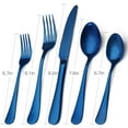 thumbnail image 5 of Blue Silverware Set, 20-Piece Silverware Flatware Cutlery Set, Stainless Steel Utensils Service for 4, Include Knife/Fork/Spoon, 5 of 6