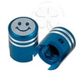 thumbnail image 1 of 2x Valve Cap Blue Cover Tire GSXR 600 750 Ninja R1 R6 Stem Piston Smiley CNC, 1 of 3