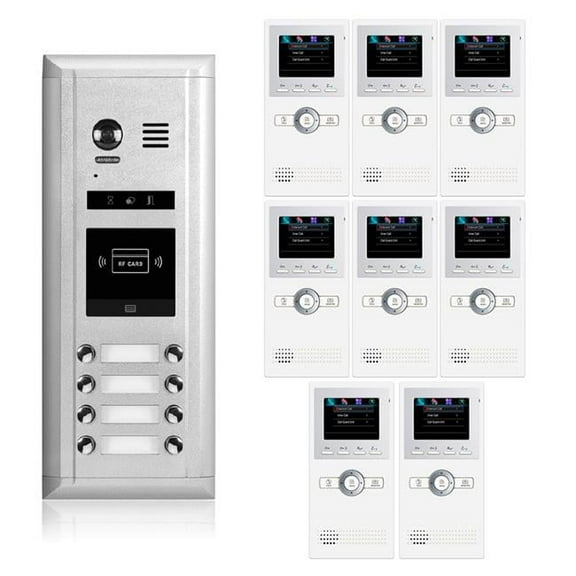 Video Intercom Entry System DK1681 8 Apartment Audio/Video Kit (8 monitors included)