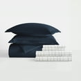 thumbnail image 5 of Noble Linens 7 Piece Solid Duvet Bundle in Navy, Twin, 5 of 5