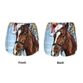 thumbnail image 3 of Gukieu Christmas Horse Print Women's Sports Shorts with Drawstring Elastic Waistband for Running, Yoga, Fitness-Large, 3 of 7