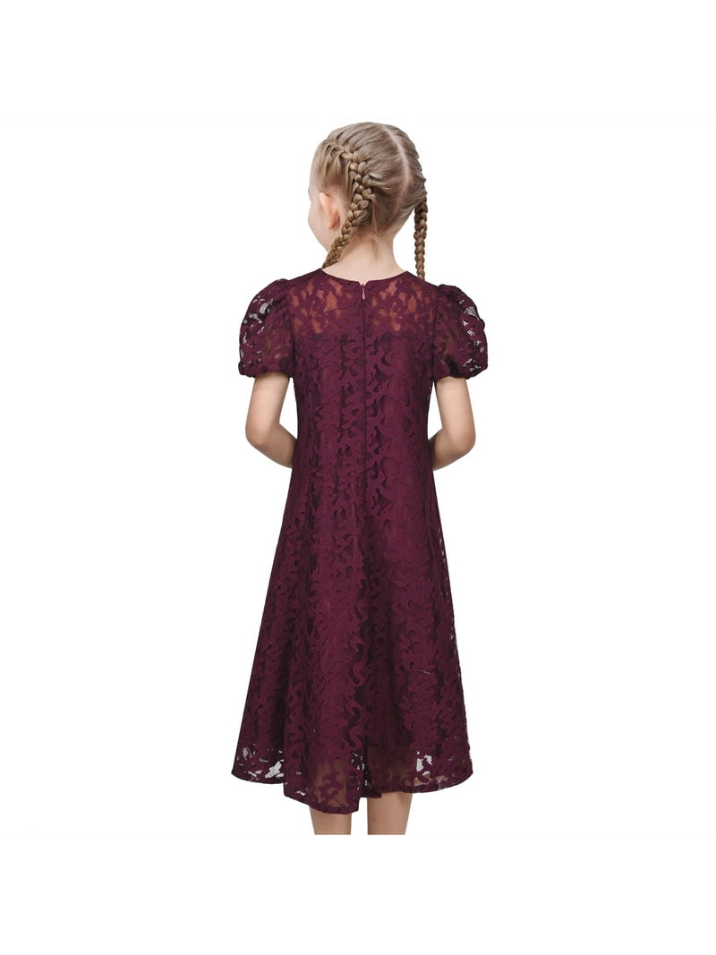 short burgundy lace dress Lovely Lace Short Burgundy Bridesmaid Dresses with Appliques main image 1