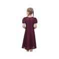 thumbnail image 5 of Girls Dress Heart Pearl Burgundy Lace Party Classic Formal Short Sleeve 8 Years, 5 of 8