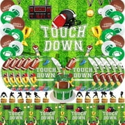 American Football Party Supplies Set Plates Balloons Banner Tablecloth