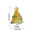 thumbnail image 3 of Rounded Handmade Glass Christmas Tree Figurine, Mini Crystal Tabletop Tree Decor with Star Topper for Desk, Shelf and Holiday Gift, 3 of 6