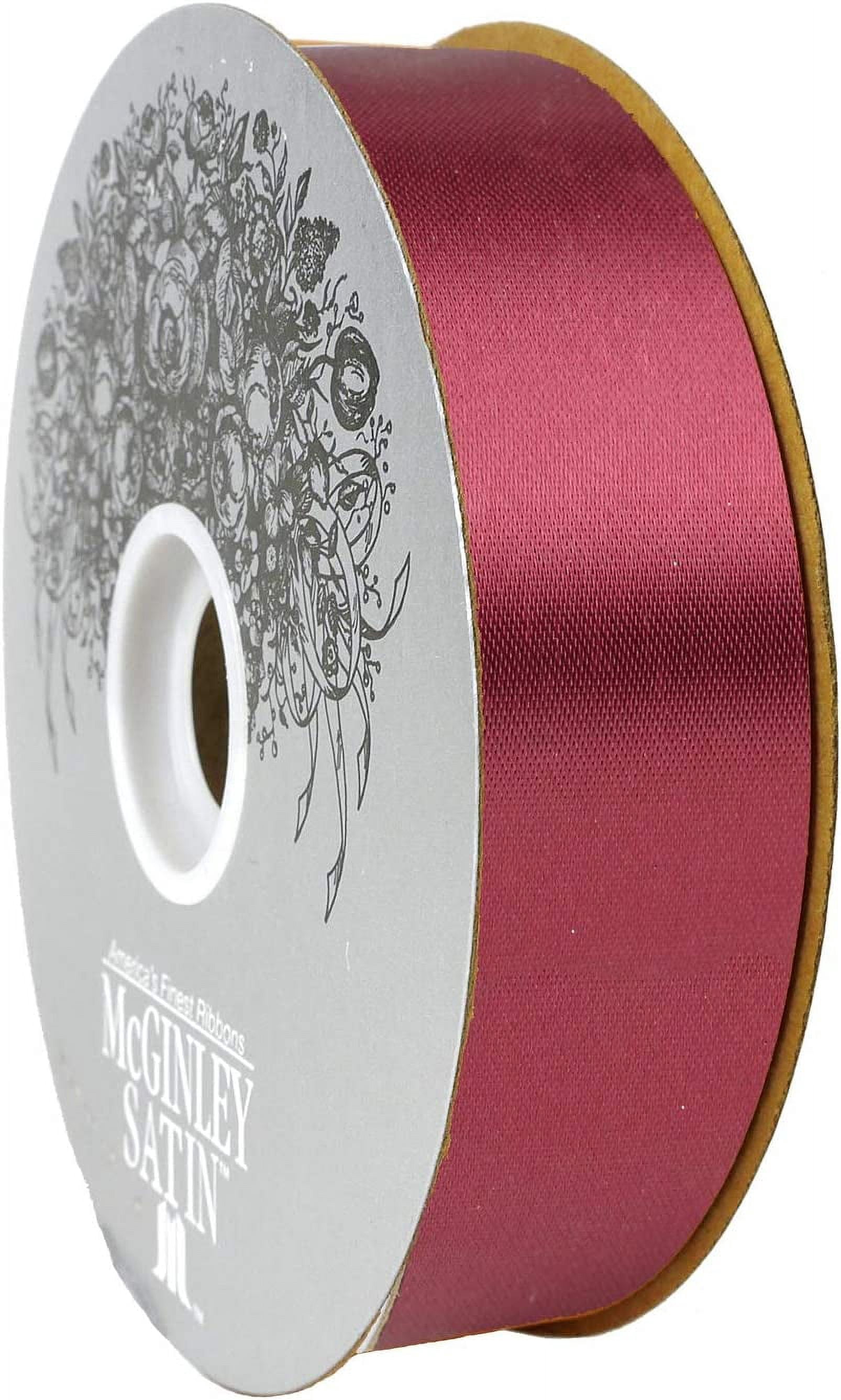 McGinley Mills 1.3" W Acetate Satin Ribbon, Burgundy Red, 100 Yard Spool